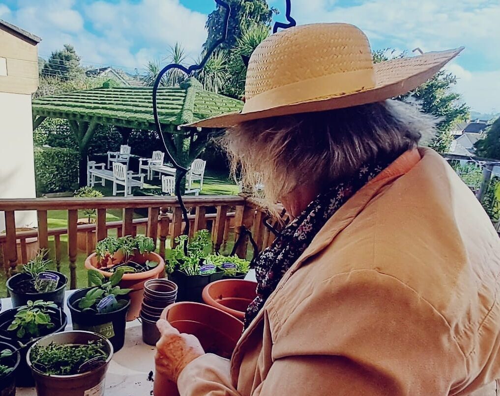 one of our residents doing some gardening
