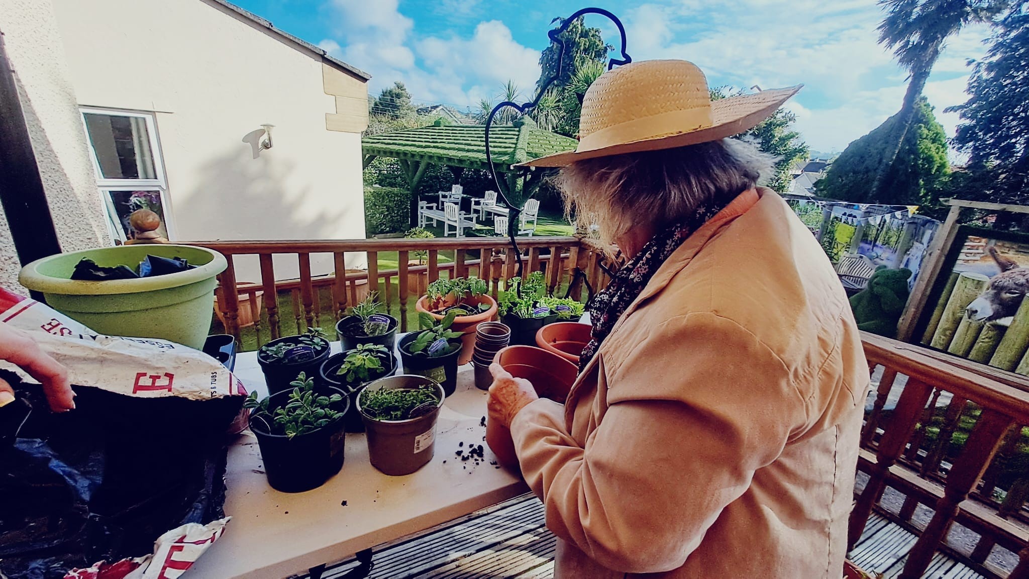 one of our residents doing some gardening