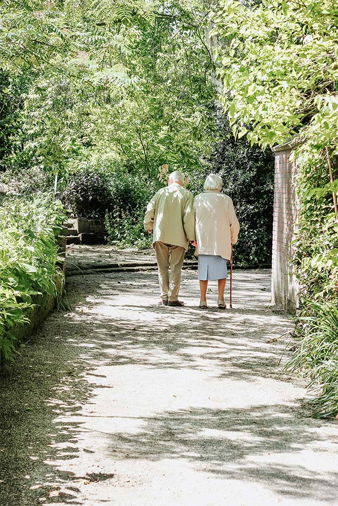 residents walking outside