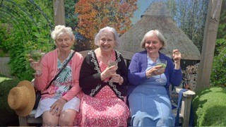 Residents enjoying the sunshine